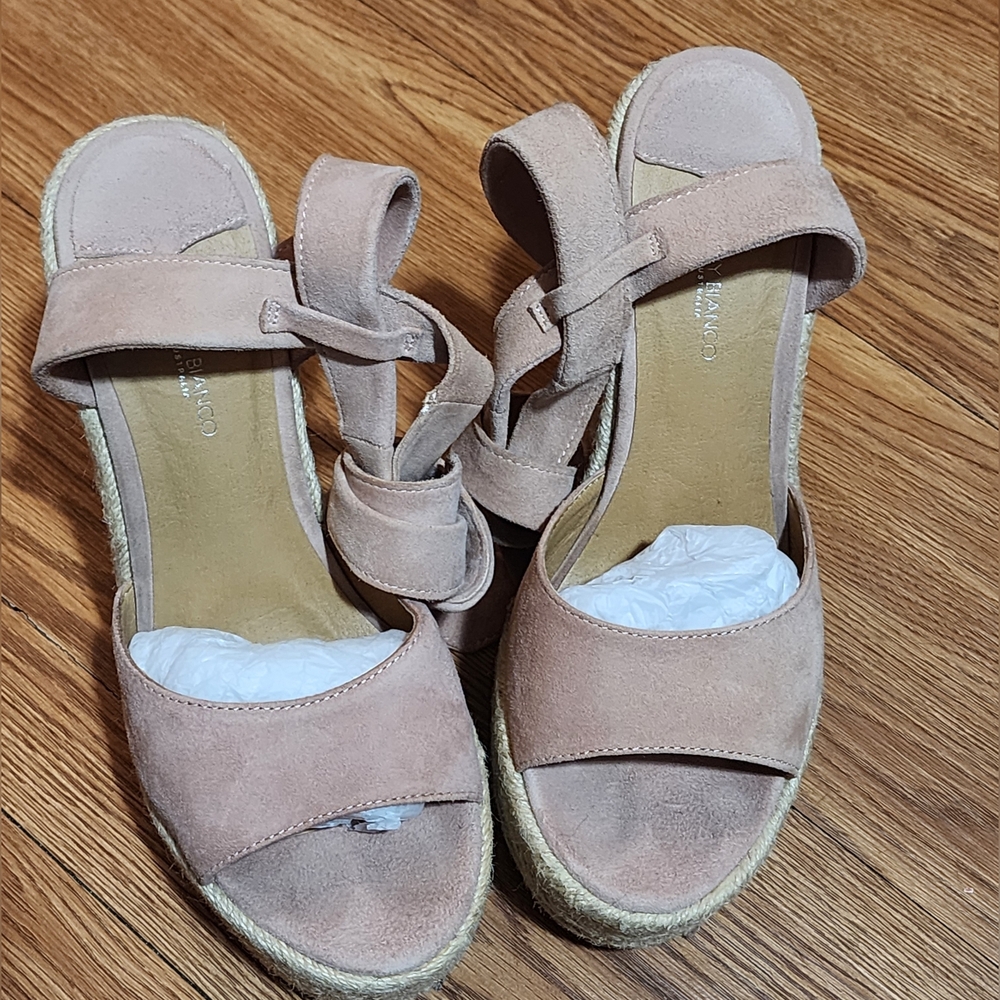 Blush Kid Suede Wedges Tony Bianco Style- Barca - Picture 4 of 6